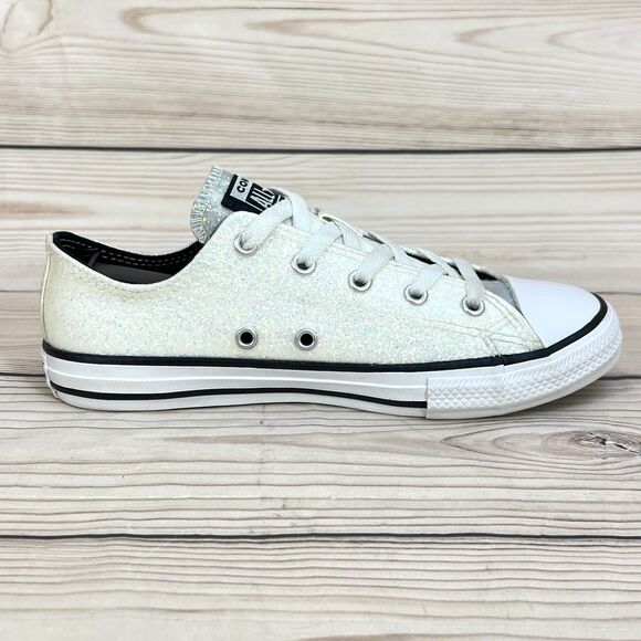 Converse Chuck Taylor All Star Low ‘Winter Glitter’ Youth 3 Junior Girls - White - Picture 14 of 16